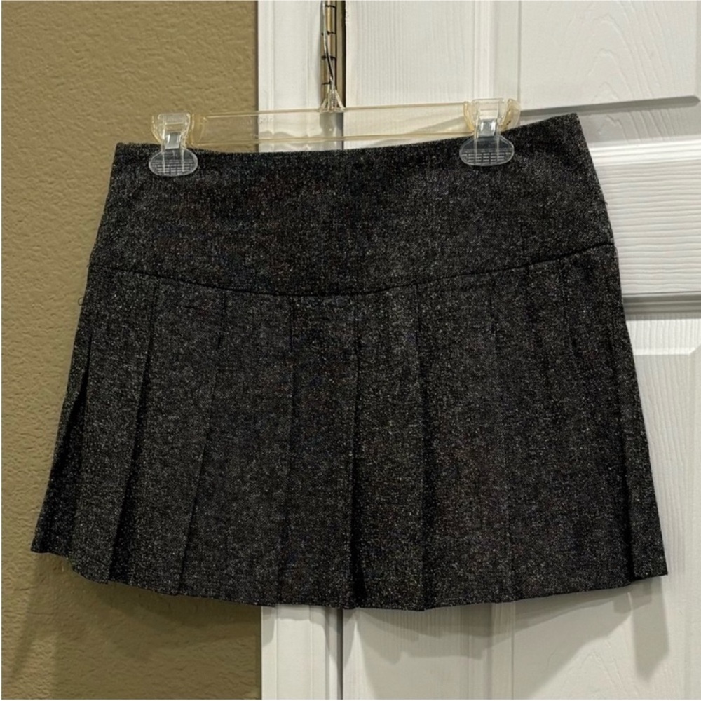 A. Byer Black Pleated Skater Mini Skirt